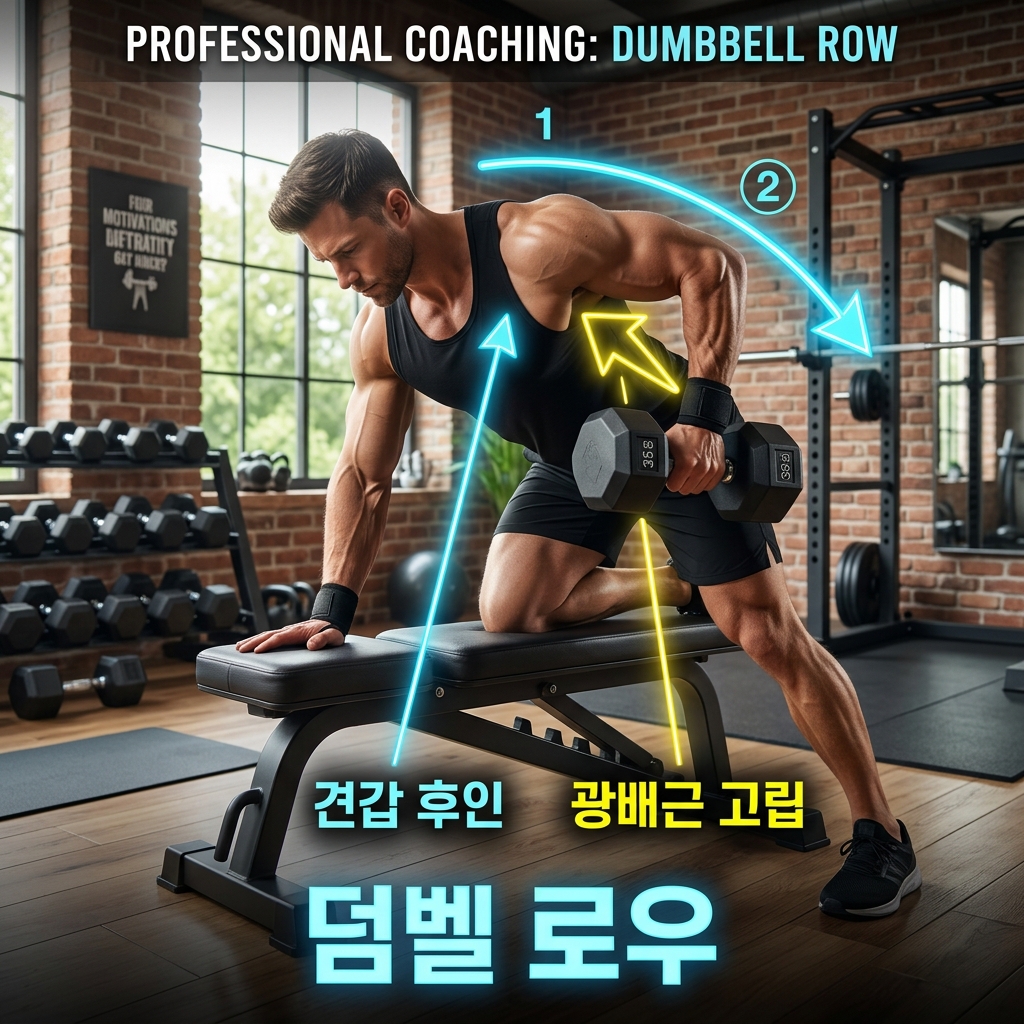 원암 덤벨 로우 (One-Arm Row)
